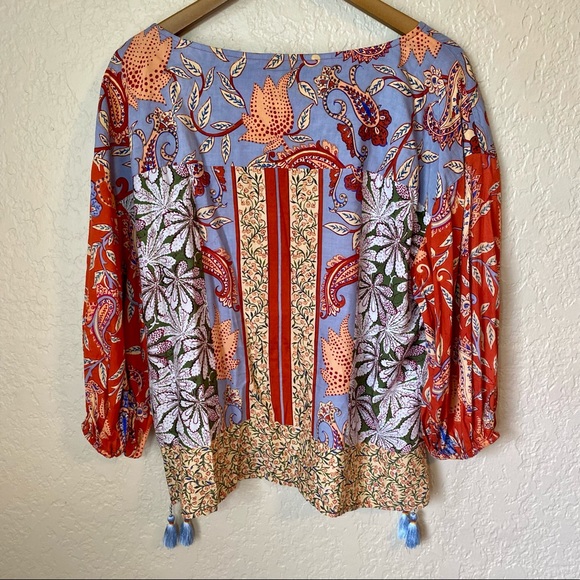 Anthropologie Sonrisa Paisley Floral Blouse Size XS - Picture 10 of 10